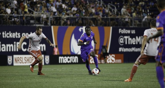Kwadwo Poku proved the hero for Miami FC, scoring a last gasp winner. (Source: @naslofficial)