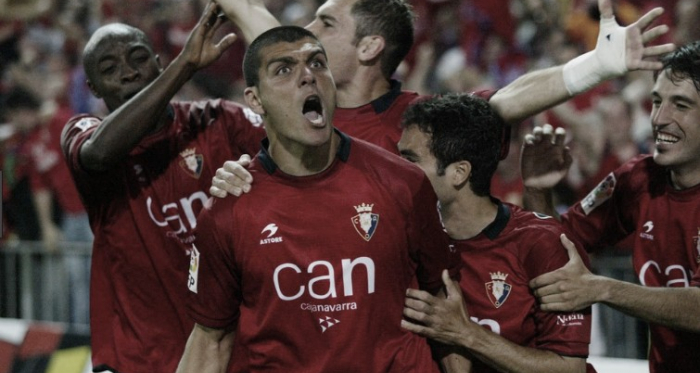 Aloisi celebra el gol anotado en la final deCopa del Rey en 2005. Osasuna