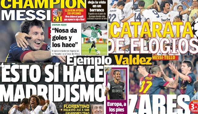 Las portadas del 20 de septiembre de 2012