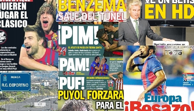 Las portadas del 21 de septiembre de 2012