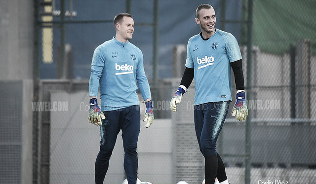 Ter Stegen y Jasper Cillessen en un entrenamiento. FOTO: Noelia Déniz