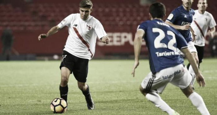 Alejandro Pozo en el partido del Sevilla Atlético contra el Oviedo. Foto: Sevilla FC