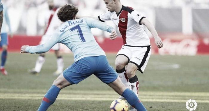 Pozo durante el partido ante el Atlético de Madrid. Fotografía: La Liga