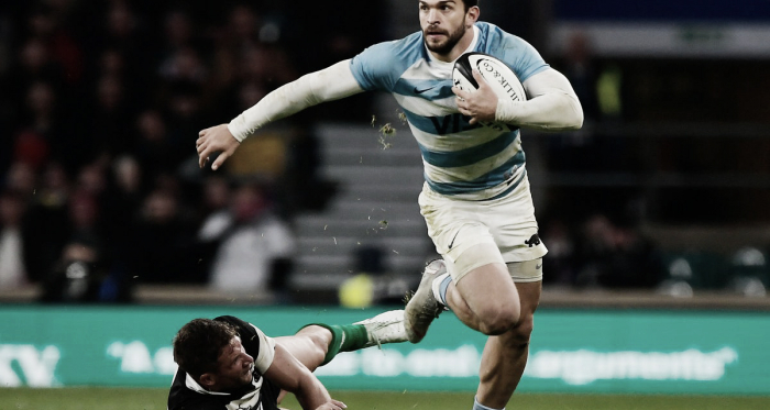 En acción, Ramiro Moyano. El tucumano ha sido, sin duda alguna, una de las grandes cartas ofensivas de Pumas y Jaguares en este 2018. Crédito: Ashley Western/UAR.