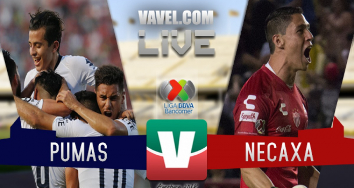 Resultado y goles del partido Pumas 5-3 Necaxa en Liga MX 2018