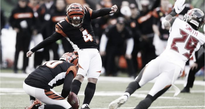 Randy Bullock sumó tres puntos en los últimos segundos para romper con una racha de los Bengals que llevaban dos derrotas consecutivas | Foto: Bengals.com