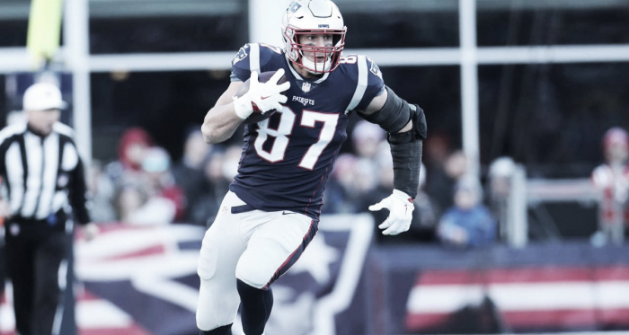 Rob Gronkowski, uno de los TE de la NFL (foto Patriots)