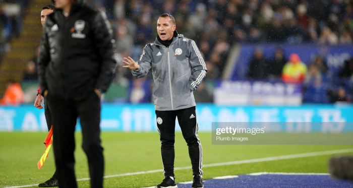 Leicester City Manager Brendan Rodgers during the Premier League match between Leicester City and Arsenal FC at The King Power Stadium | Photo: Getty/ Plumb Images