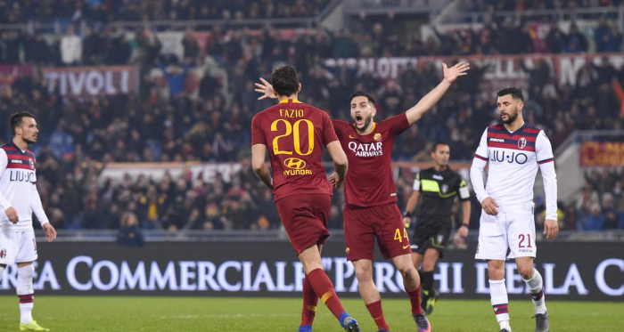Serie A- Olsen conserva, Kolarov e Fazio finalizzano. La Roma passa all'Olimpico contro il Bologna (2-1)