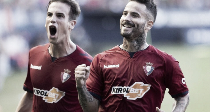 Rubén celebrando el gol junto a Iñigo // Fuente: LaLiga