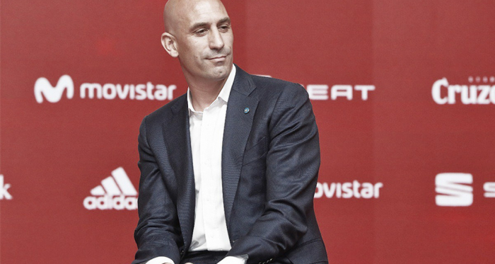 Rubiales durante una comparecencia pública/ Foto: Selección española