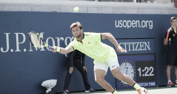 Ryan Harrison plays a forehand during U.S. Open qualifying/Photo: Brian Coleman/Long Island Tennis Magazine