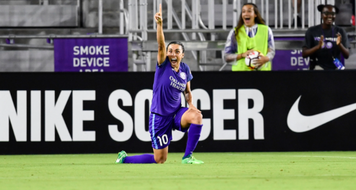 Marta celebrates after scoring the game-winning goal. | Photo: Roy K. Miller - isiphotos.com