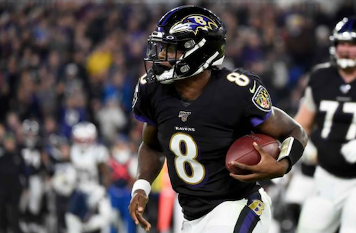 Lamar Jackson in action against the New England Patriots (Photo: Will Newton)