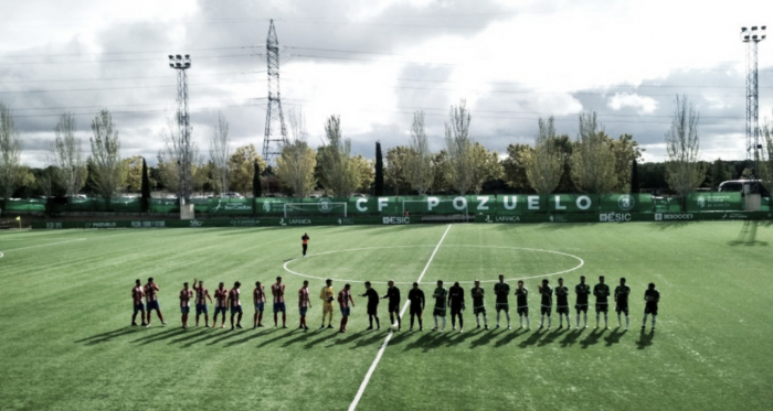 El CDA Navalcarnero venció en el Valle de las Cañas al CF Pozuelo de Alarcón por un contundente 1-3, confirmándose de esta manera como líder indiscutible de la categoría y permaneciendo invicto una jornada más. Fotografía: Twitter del CF Pozuelo de Alarcón (@Cfpozuelo)