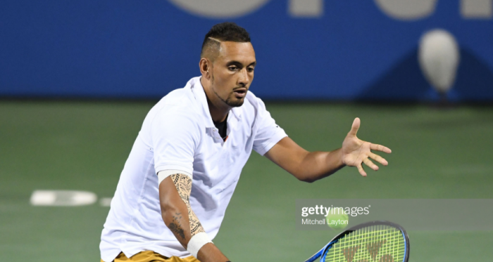 Nick Kyrgios in action this week (Getty Images/Mitchell Layton)