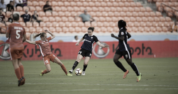 Jodie Taylor with the Seattle Reign on Wednesday May 23, 2018 at BBVA Compass Stadium in Houston, TX | Photo: Seattle Reign