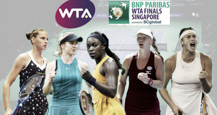 Karolina Pliskova, Elina Svitolina, Sloane Stephens, Kiki Bertens, and Aryna Sabalenka will be fighting to claim the last three spots in Singapore | Edit: Don Han