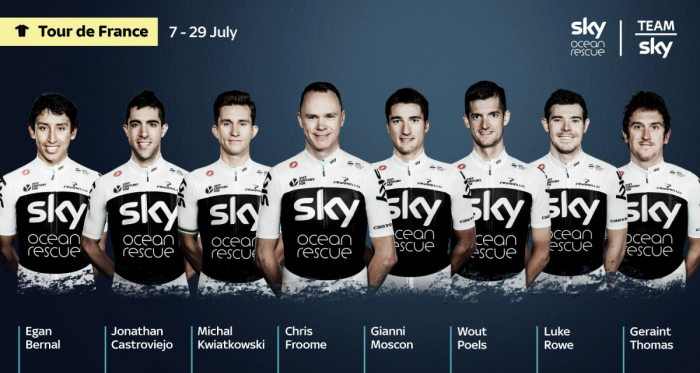 Este es el ocho del Team sky para el tour de Francia. / Foto: Team Sky