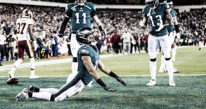 Golden Tate festejando su primer touchdown con los Eagles (foto: www.philadelphiaeagles.com)