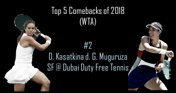 Daria Kasatkina saved three match points to defeat Muguruza in Dubai | Edit: Don Han