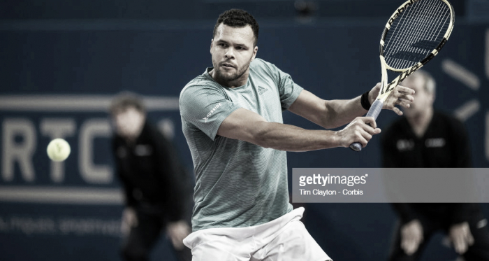 Tsonga golpea de revés cortado. Foto: Getty Images.