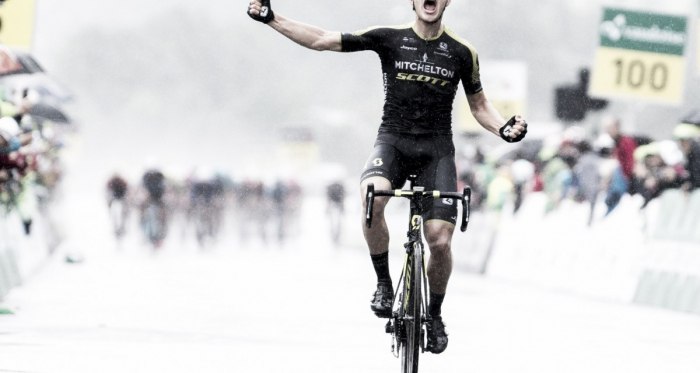 Christopher Juul-Jensen en la linea de meta /Foto Tour de Suisse