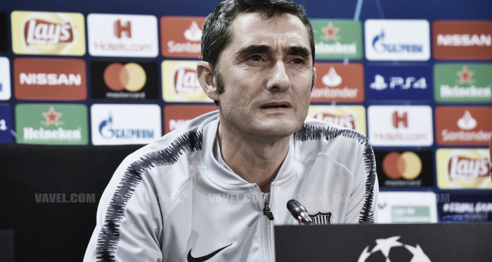 Ernesto Valverde en la rueda de prensa previa de Champions | Foto: Noelia Déniz (VAVEL)