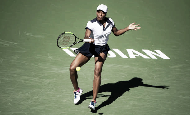 Venus Williams durante su partido ante Petkovic en Indian Wells. Foto: gettyimages.es