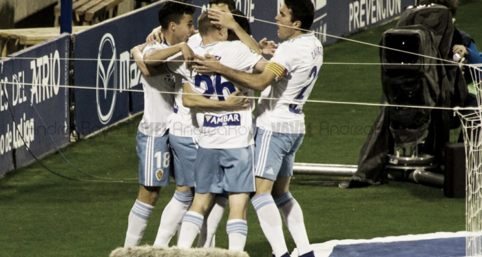 Celebración del gol de Linares | Foto: Andrea Royo, VAVEL