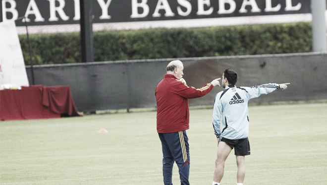 La selección completa su primer entrenamiento en Miami