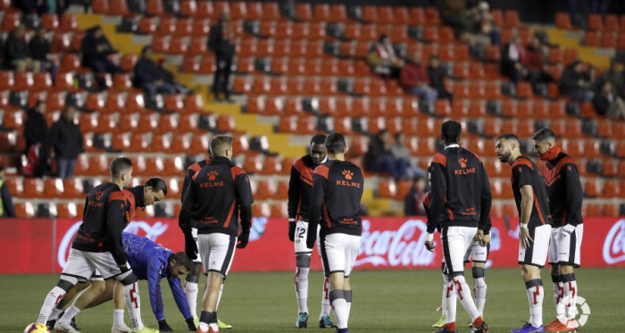 El Rayo Vallecano en sesión entrenamiento en el estadio de Vallecas. Fotografía: LA Liga