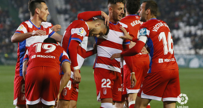 Los nazaríes celebran uno de los tantos frente al Córdoba. Foto: La Liga 