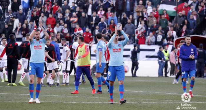 Jugadores del Atlético de Madrid celebrando la victoria | Fotografía: La Liga