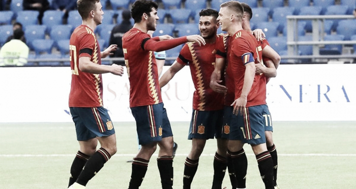 Los jugadores celebrando un gol | Página: RFEF