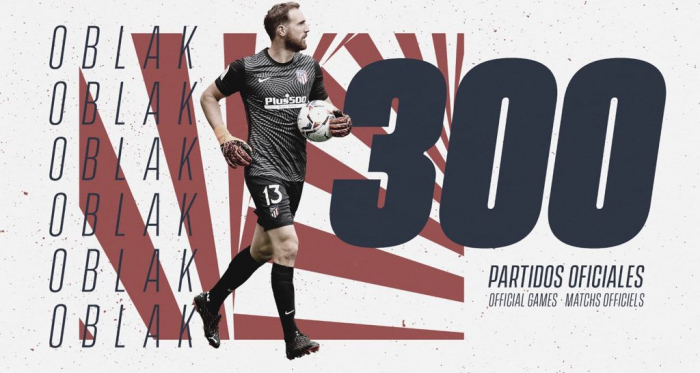 Oblak, 300 partidos siendo rojiblanco