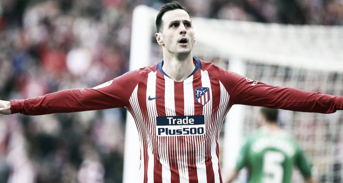 Nikola Kalinic celebra su gol al Alavés || FOTO: Club Atlético de Madrid.