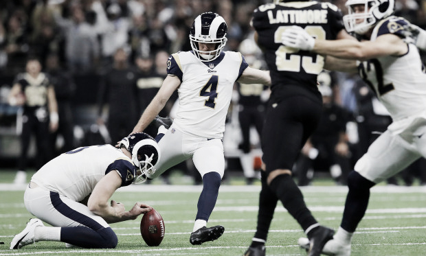 Zuerlein fue el hombre más importante en la victoria de los Rams ante los Saints. Foto: Rams. 