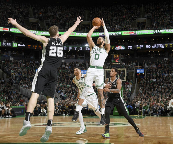 Anotaciones y resumen del
Boston Celtics 117 vs 98 San Antonio Spurs en NBA 2024