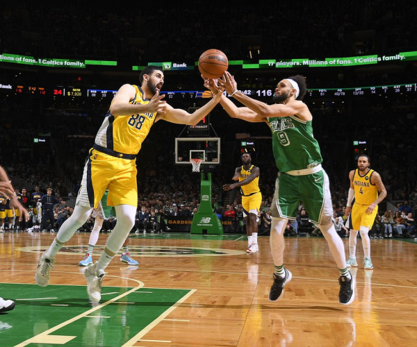 Canastas y resumen del Indiana Pacers 104-155 Boston Celtics en NBA 2023 