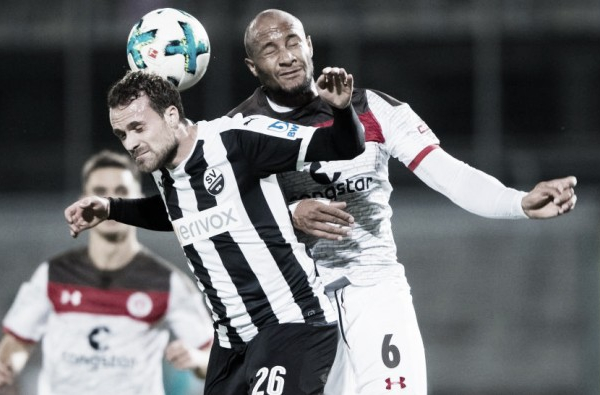 Com gols no fim, Sandhausen e St. Pauli ficam no empate em jogo equilibrado