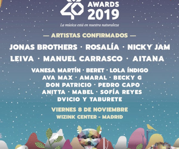 Los artistas confirmados para 'Los40 Music Awards 2019'