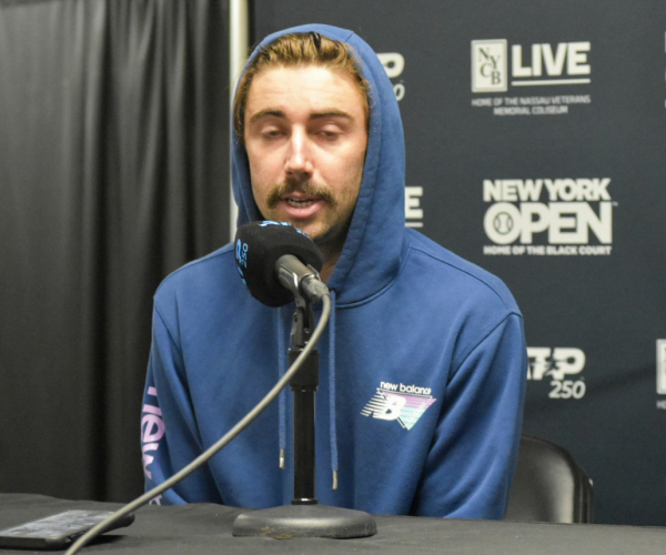 ATP New York Open:  Jordan Thompson "managed to get out of trouble" from the baseline in victory over John Isner
