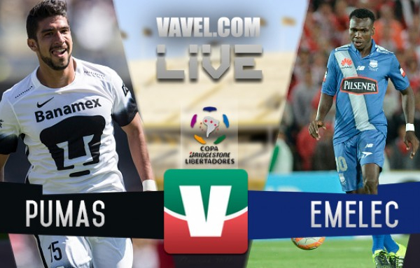 Pumas vence a Emelec por 4-2 con un jugador menos