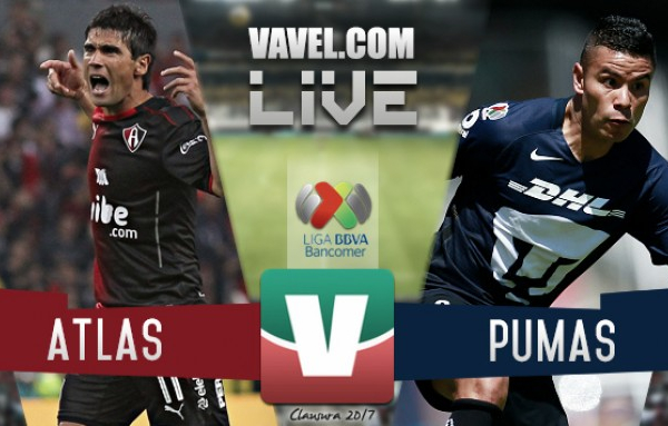 Resultado y goles del Atlas 1-1 Pumas de la Liga MX Clausura 2017