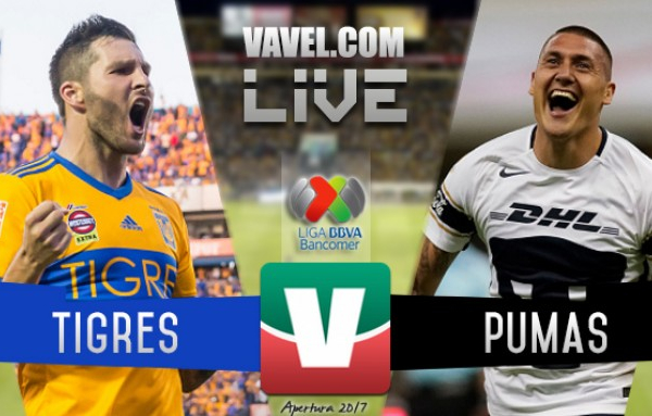 Resultado y goles del Tigres 2-0 Pumas de la Liga MX 2017