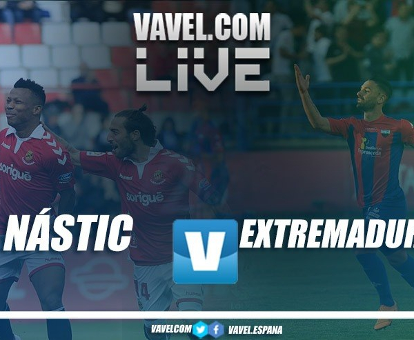 Resumen del Nástic 0-1 Extremadura en vivo y en directo online en LaLiga 1|2|3 2018-19