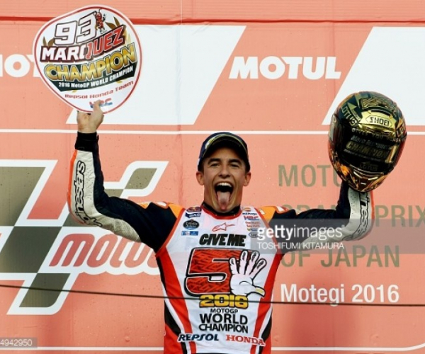 Marquez claims the 2016 MotoGP championship with his first win in Motegi