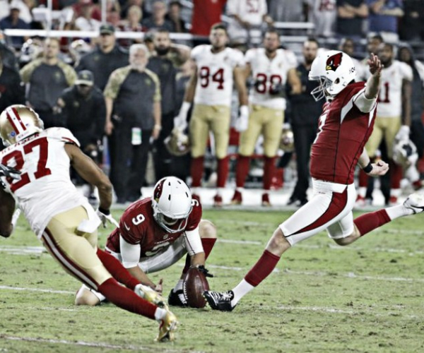 Late field goal lifts the Arizona Cardinals over the San Francisco 49ers