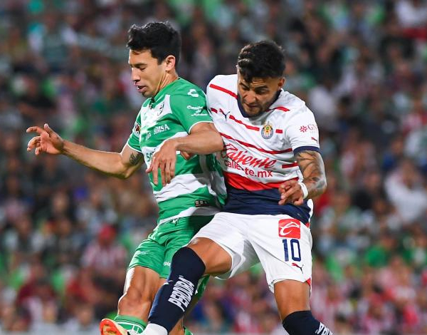 Goals and summary of Chivas vs Santos of the MX League (1-1)